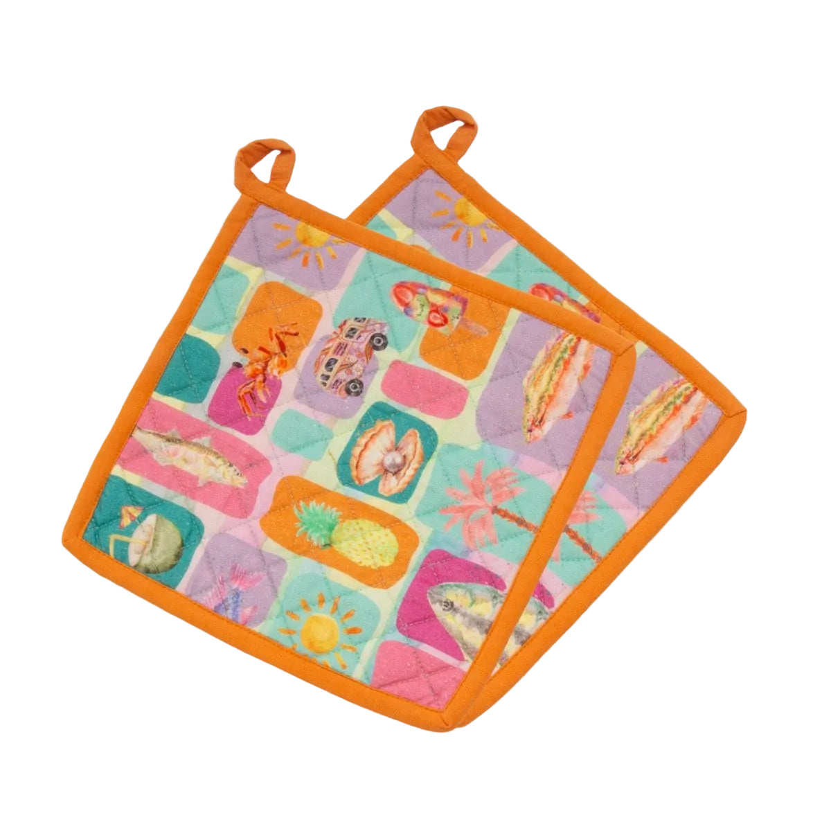 Pannenlappen set-van-2 Summer Breeze 25x25cm