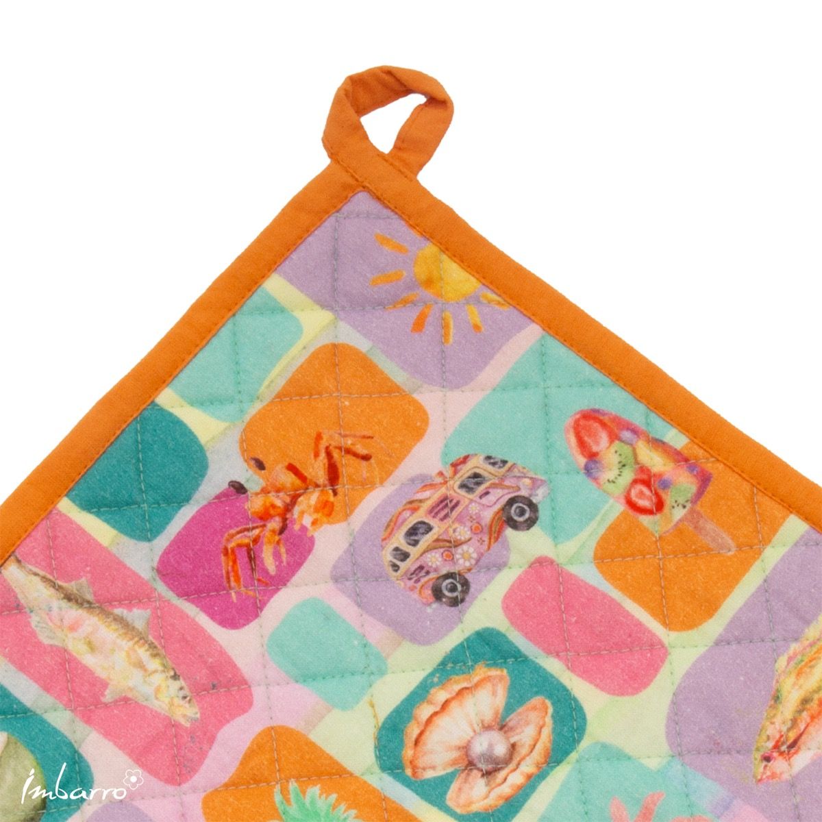 Pannenlappen set-van-2 Summer Breeze 25x25cm detail