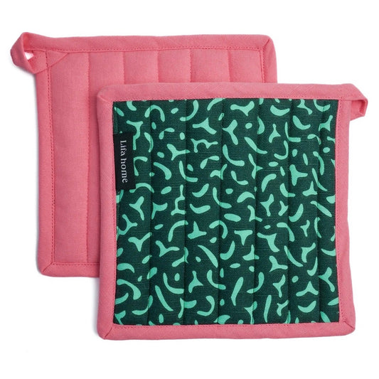 Pannenlappen set-van-2 Vivid Green Green 20x20cm