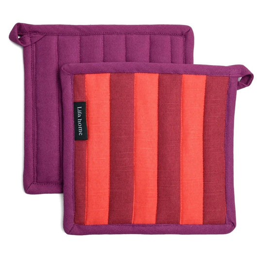 Pannenlappen set-van-2 Vivid Red Orange 20x20cm