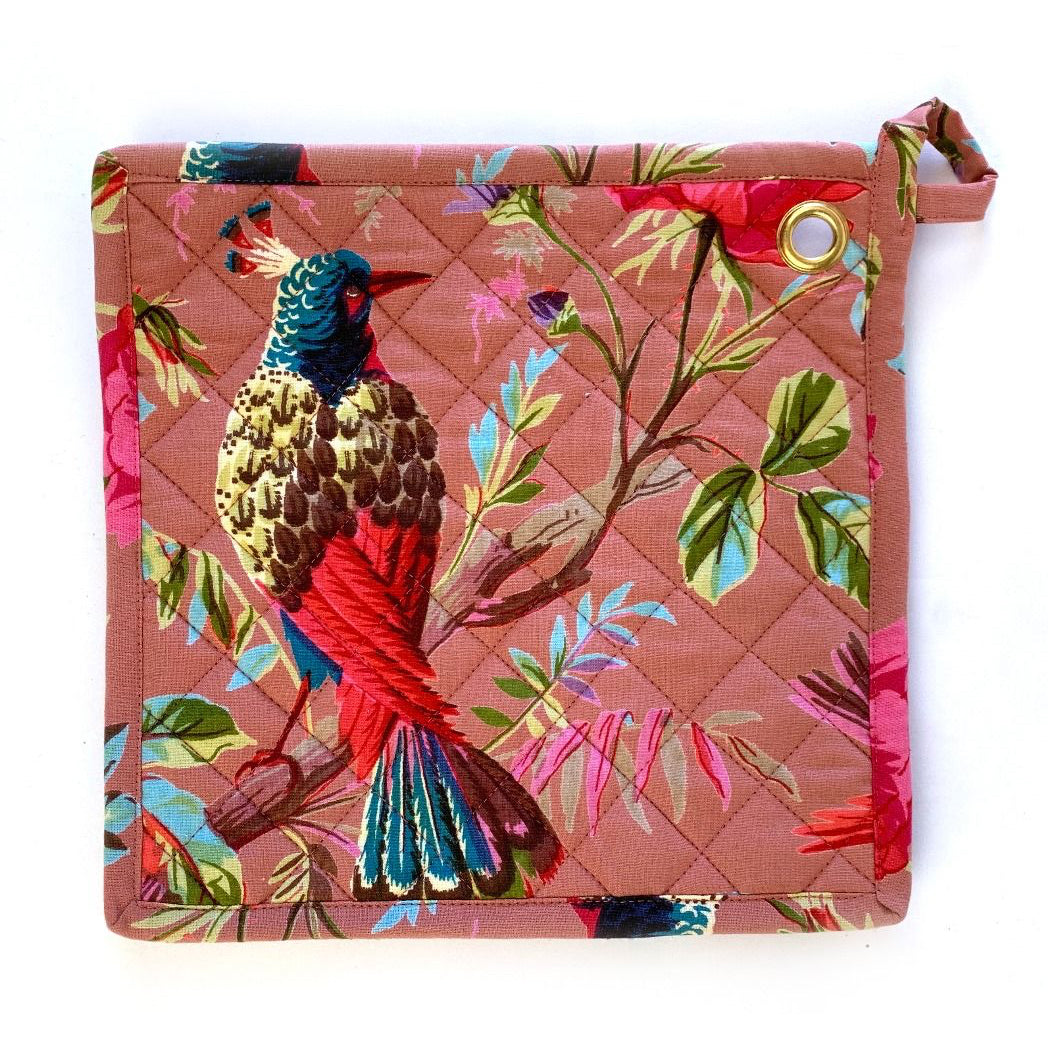 Pannenlappen set-van-2 Paradise oudroze 25x25cm