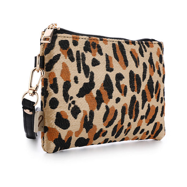 Portemonnee Coin Luipaard khaki 20x12cm zijaanzicht
