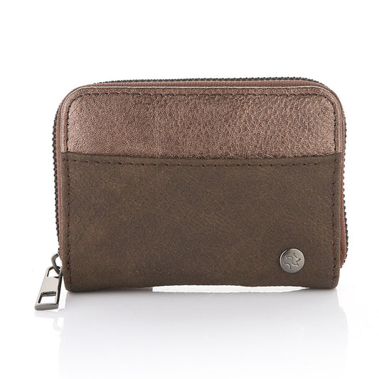 Portemonnee Compact met rits coffee 12x9cm