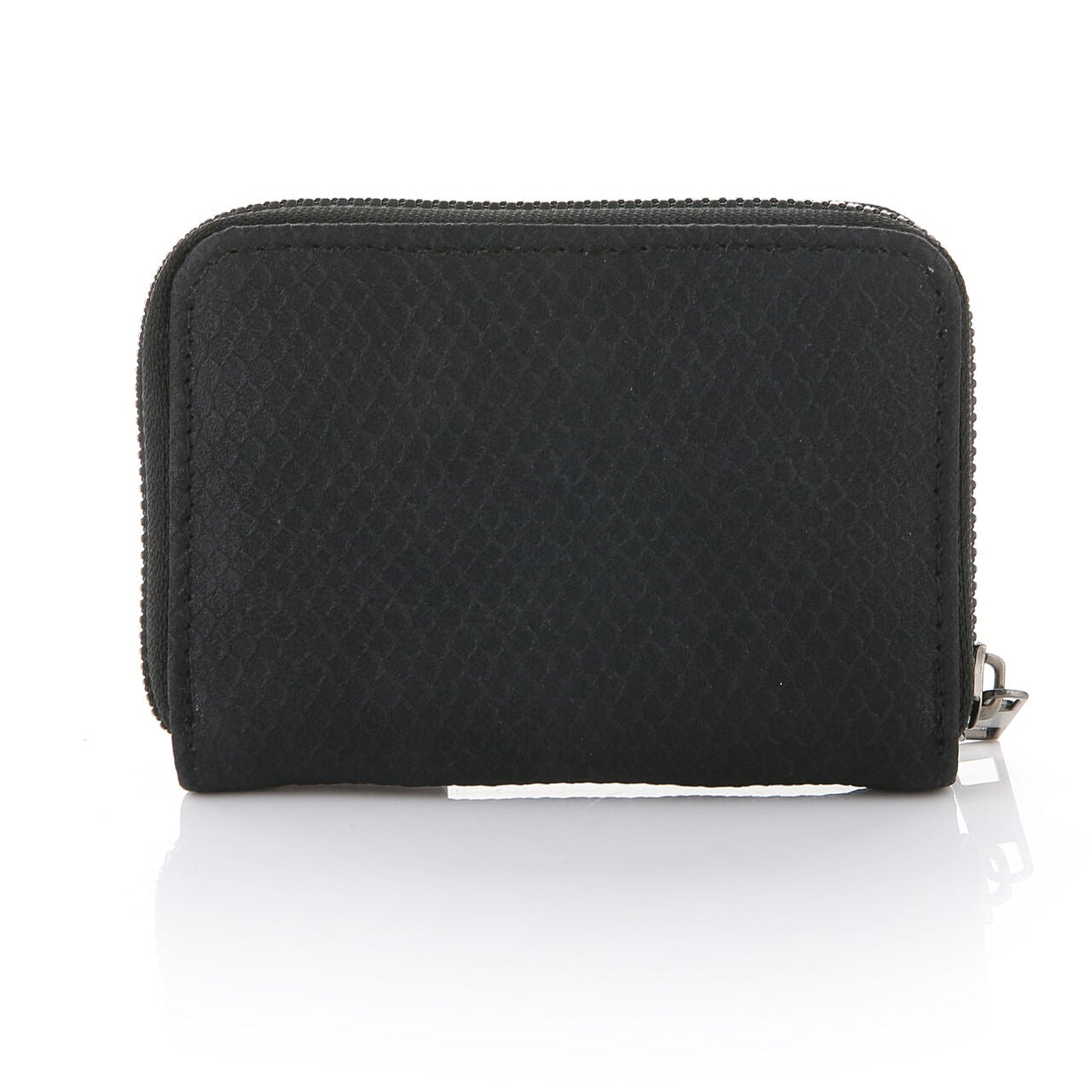 Portemonnee Compact met rits zwart 12x9cm achterkant