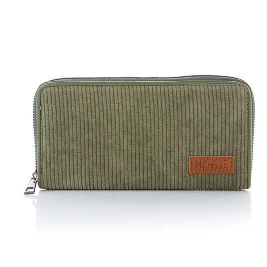 Portemonnee Corduroy groen 20x10cm