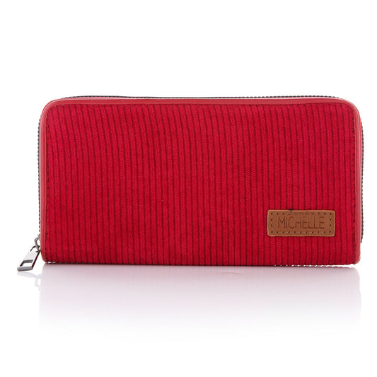 Portemonnee Corduroy rood 20x10cm