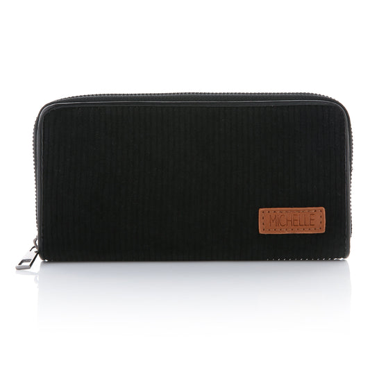 Portemonnee Corduroy zwart 20x10cm