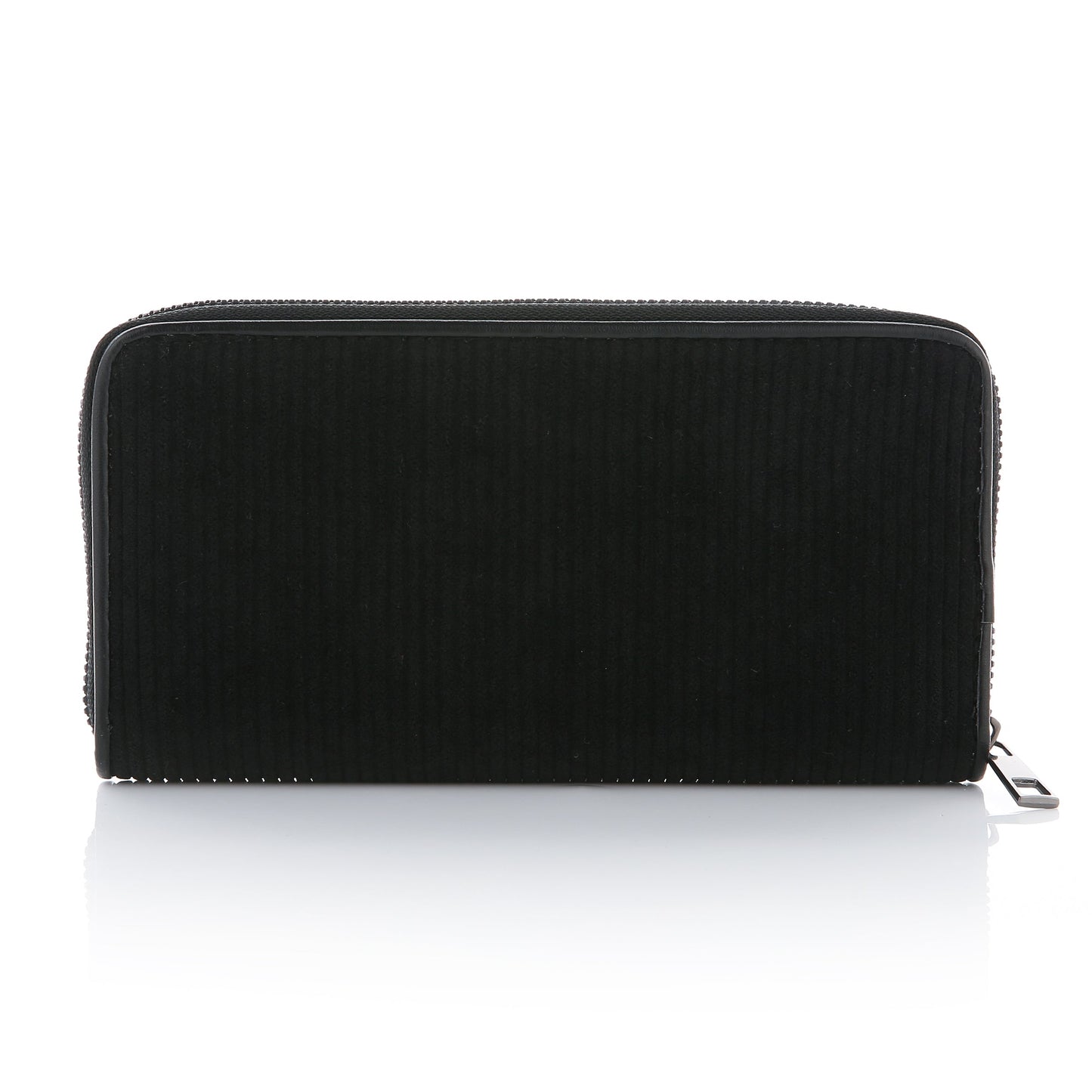 Portemonnee Corduroy zwart 20x10cm achterkant