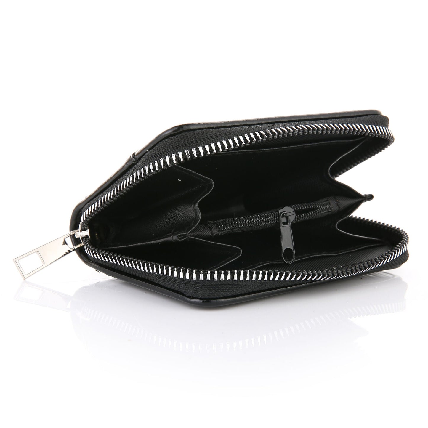 Portemonnee Glam zwart 12x9cm open