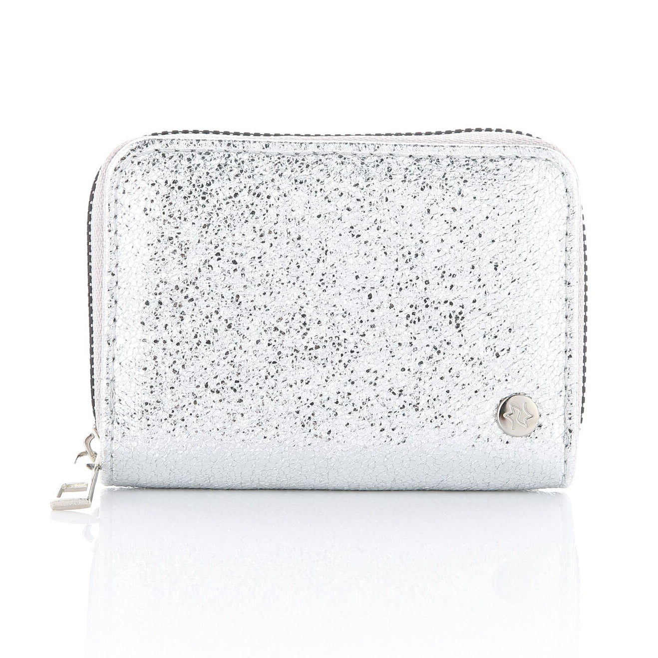 Portemonnee Glitter zilver 11x9cm