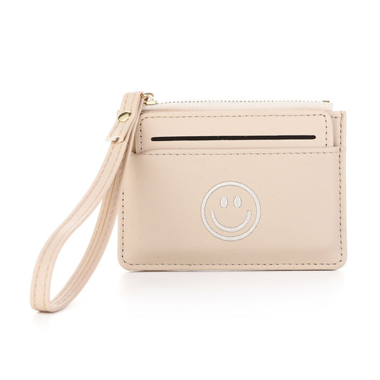 Portemonnee Happy Face beige 12x9cm