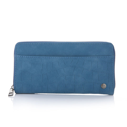 Portemonnee Klassiek Croco blauw 20x10cm