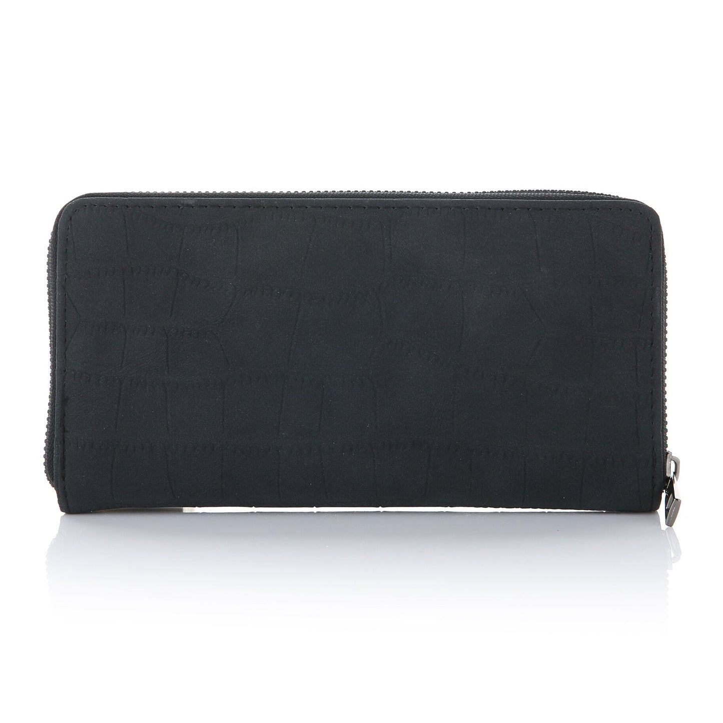 Portemonnee Klassiek Croco zwart 20x10cm achterkant