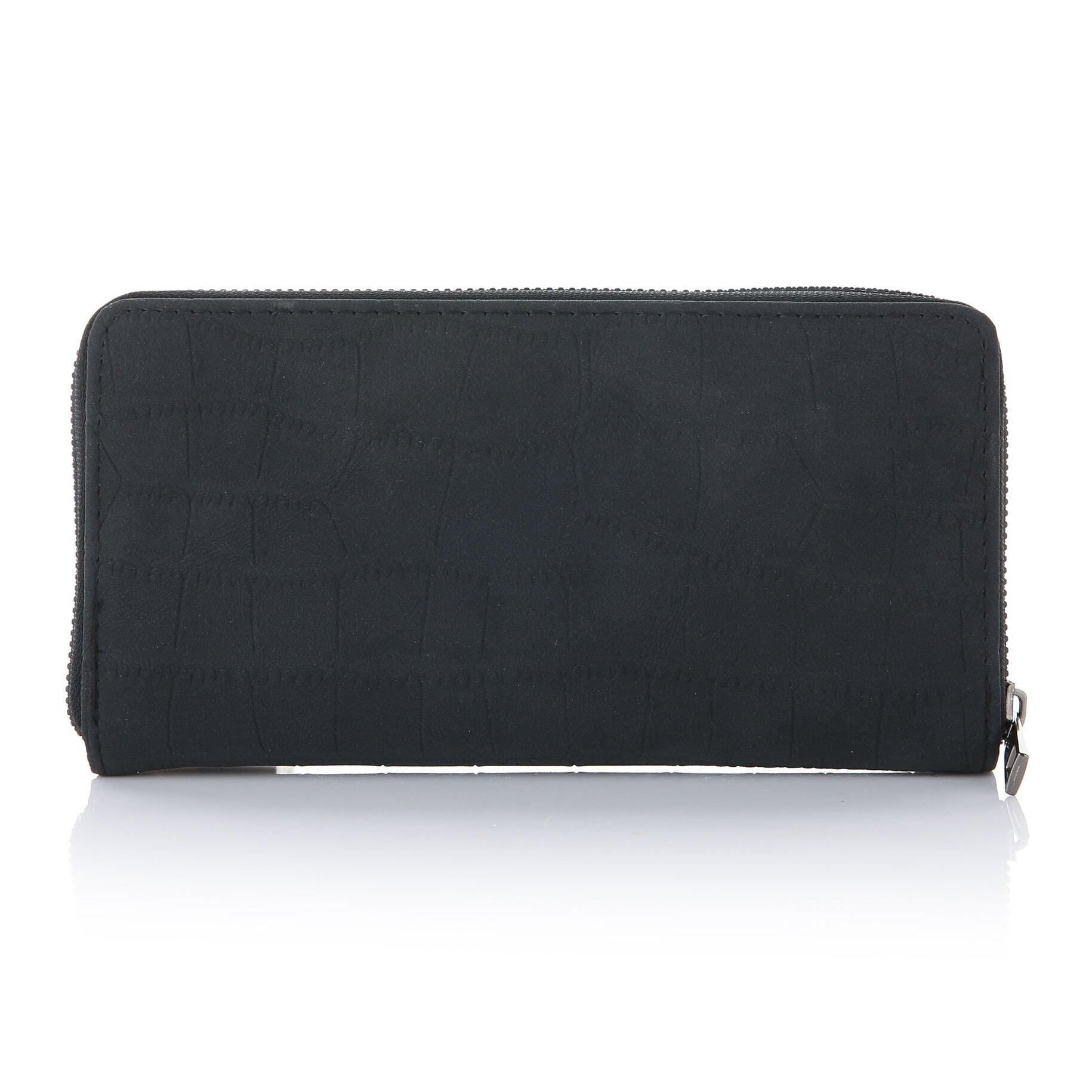 Portemonnee Klassiek Croco zwart 20x10cm achterkant