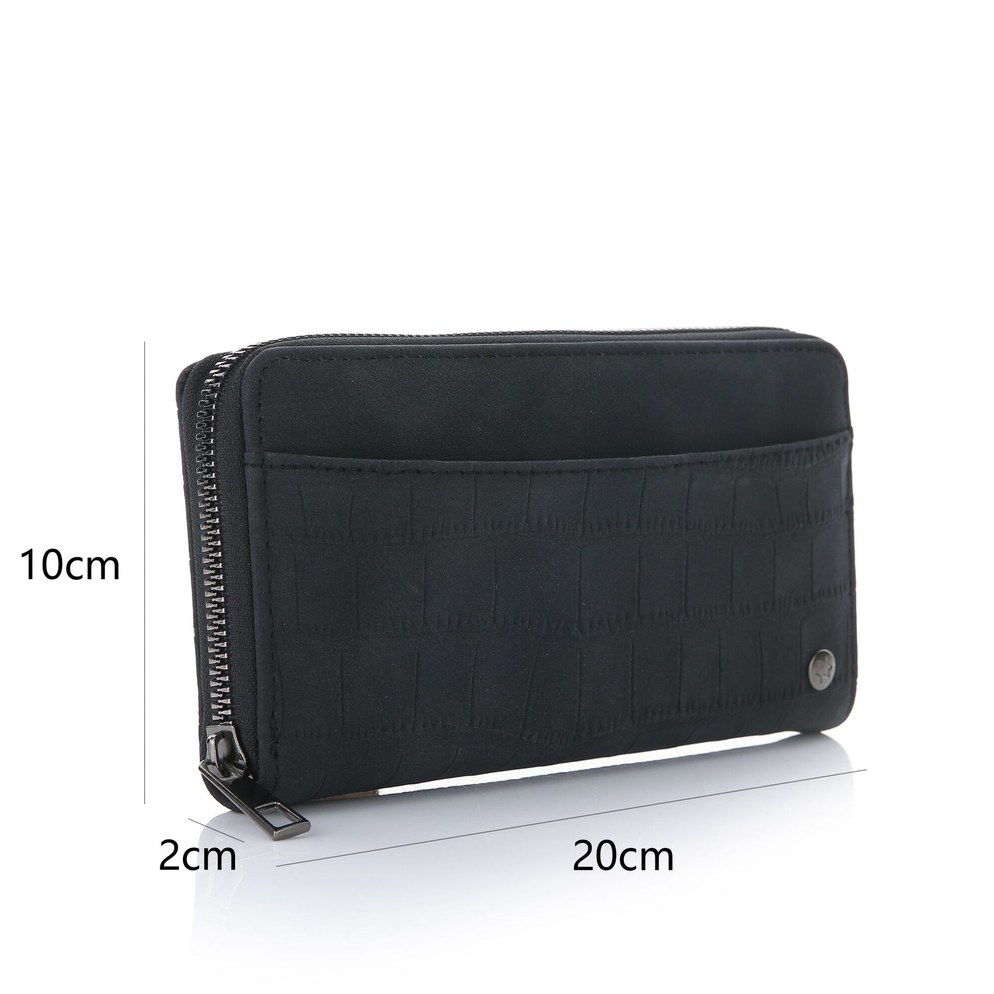 Portemonnee Klassiek Croco zwart 20x10cm maat