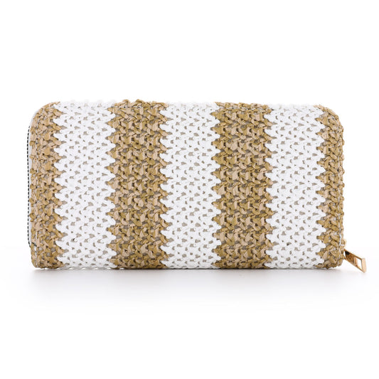 Portemonnee Klassiek Zomer wit beige 20x10cm