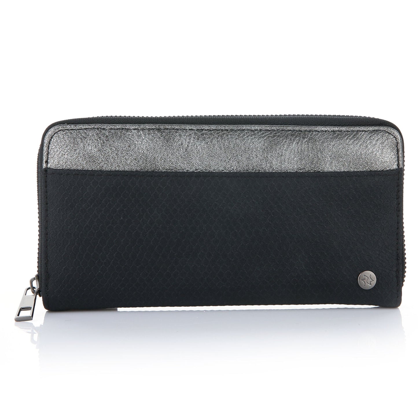 Portemonnee Metallic zwart 20x10cm