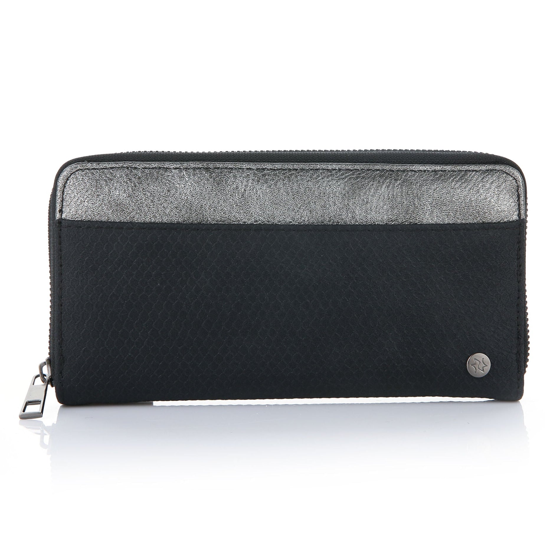 Portemonnee Metallic zwart 20x10cm