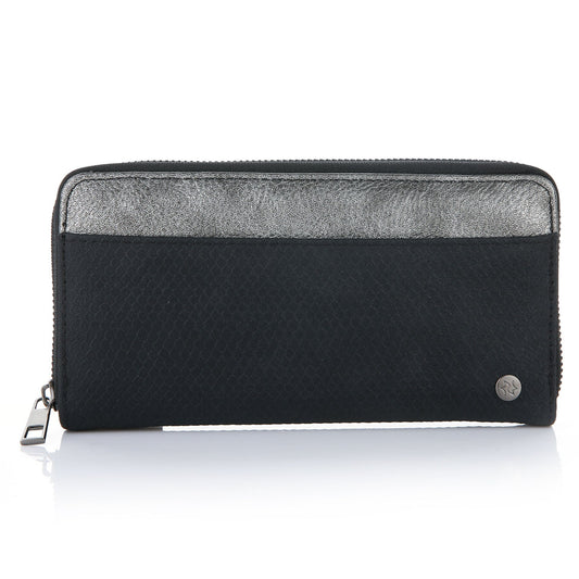 Portemonnee Metallic zwart 20x10cm