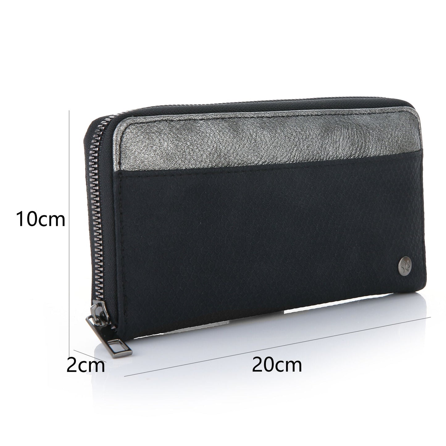 Portemonnee Metallic zwart 20x10cm maat