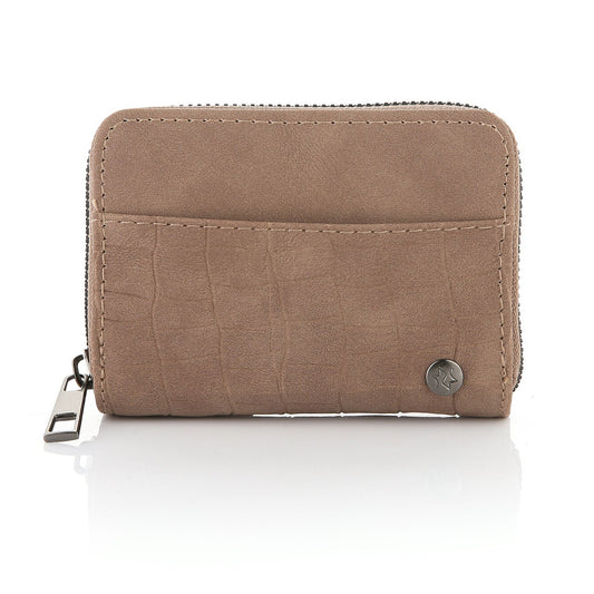 Portemonnee Patroon met rits coffee 12x9cm