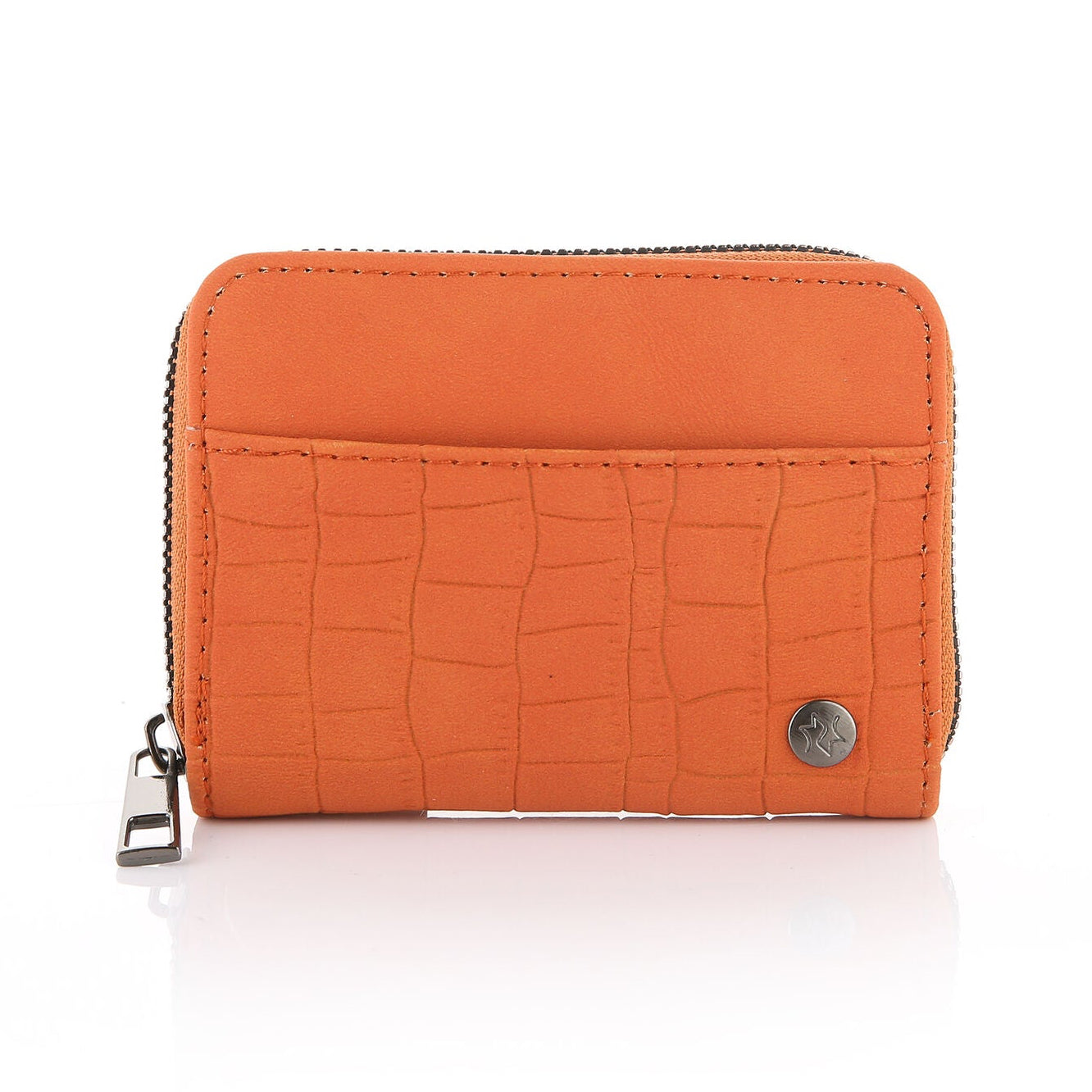 Portemonnee Patroon met rits oranje 12x9cm