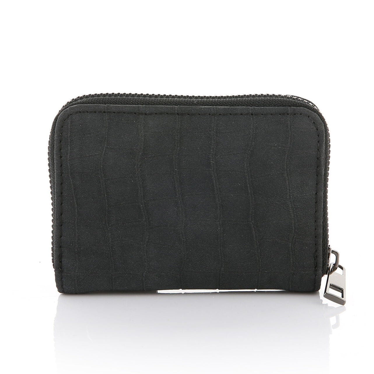 Portemonnee Patroon met rits zwart 12x9cm achterkant