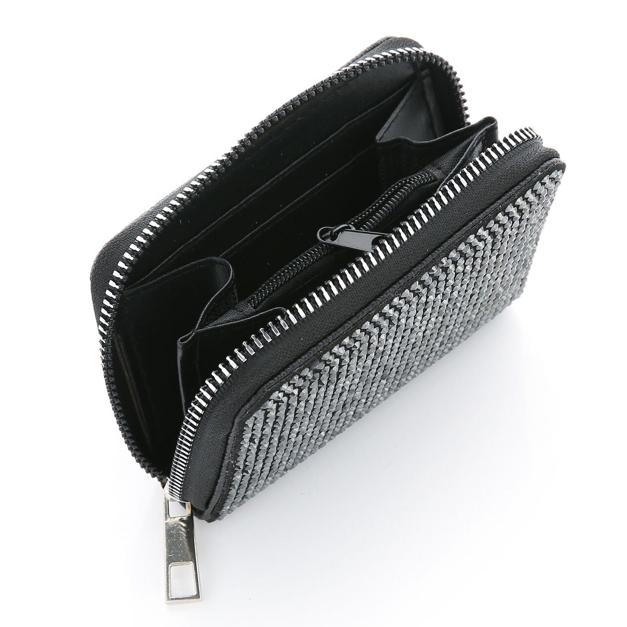 Portemonnee Sparkling black 11x8cm open