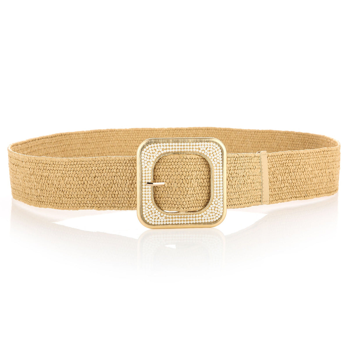 Riem Gesp Vierkant  beige geel 100cm