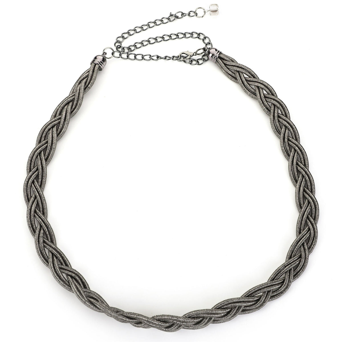 Riem Gevlochten Metallic grijs