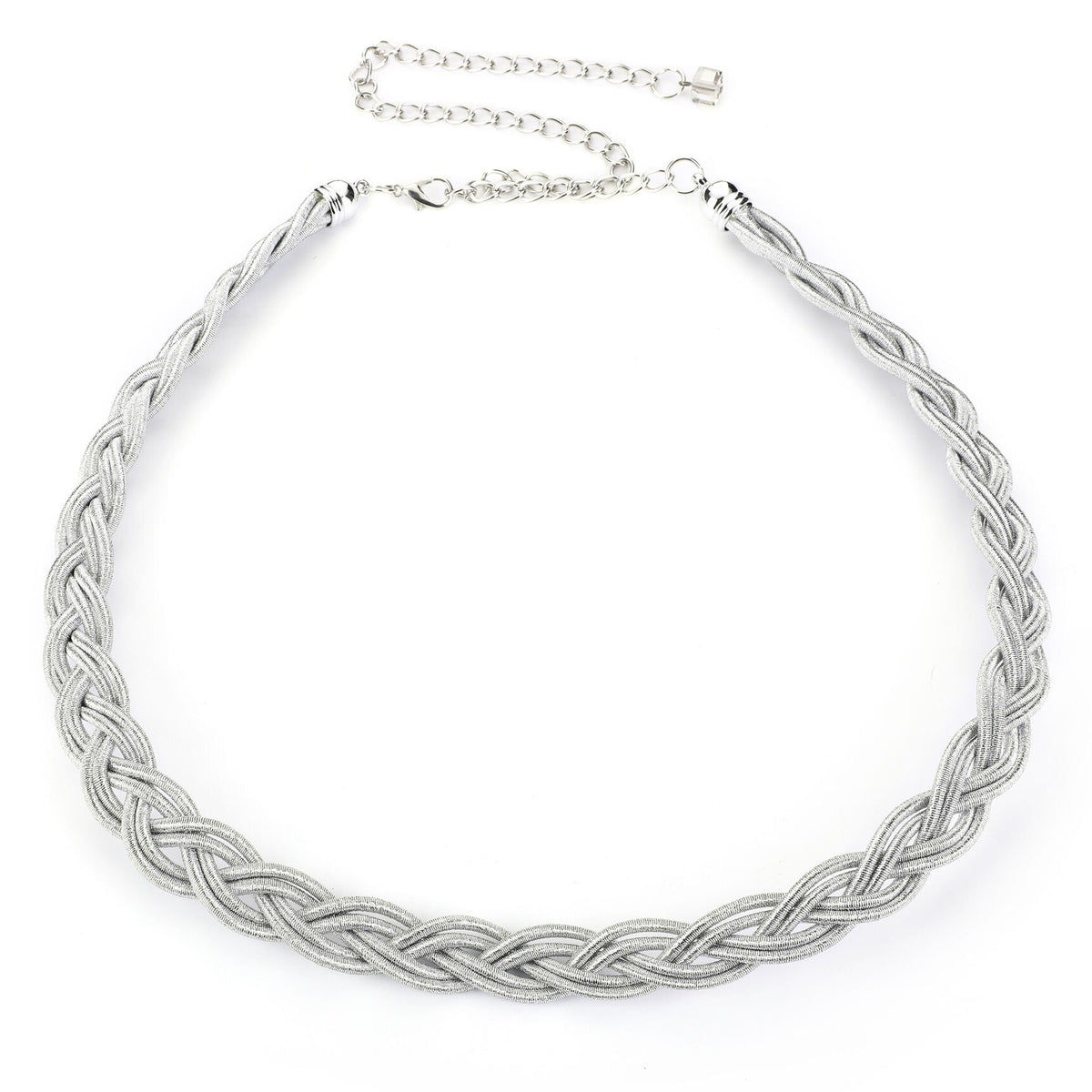 Riem Gevlochten Metallic zilver