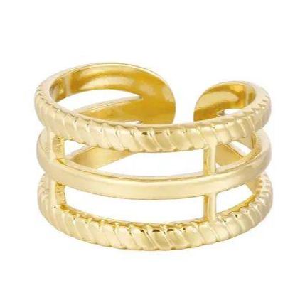 Ring Drielaags goud one size