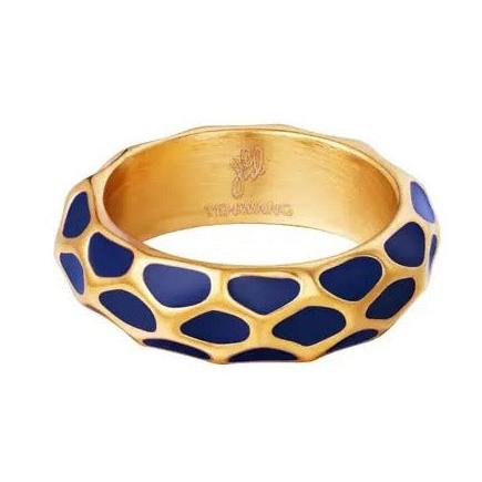 Ring Giraf Patroon blauw size 17