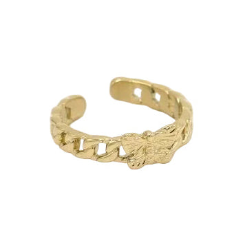 Ring Schakel Vlinder goud one-size
