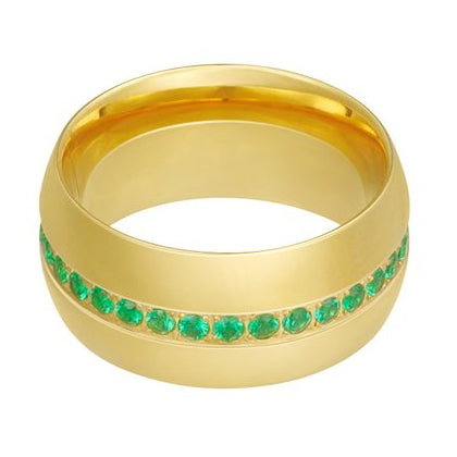 Ring Steentjes goud groen