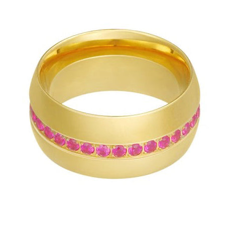 Ring Steentjes goud roze