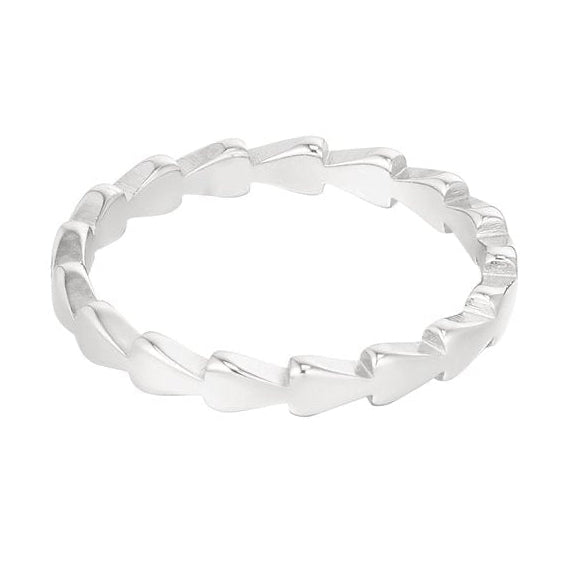 Ring Verbonden Driehoekjes zilver