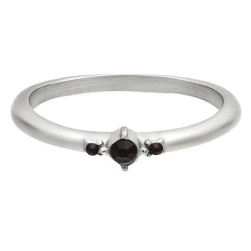 Ring Zirkoonsteentjes zilver zwart