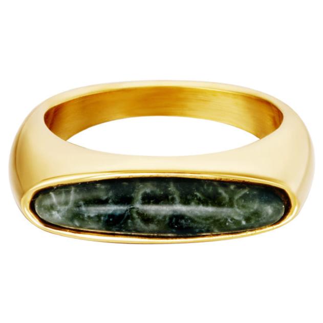 Ring Elegantie goud groen maat 16