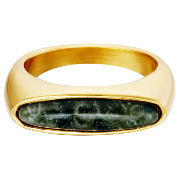 Ring Elegantie goud groen maat 17