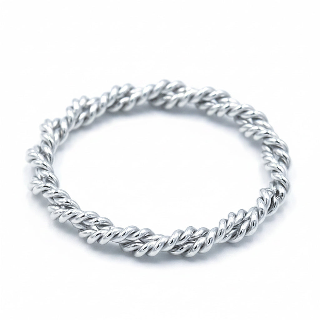 Ring Gedraaid Patroon zilver maat 17