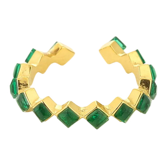 Ring Gemstone goud groen one-size