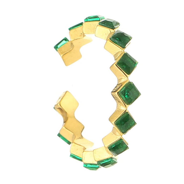 Ring Gemstone goud groen one-size staand