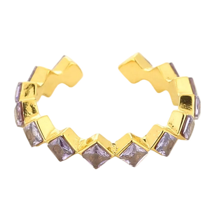 Ring Gemstone goud paars one-size