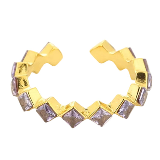 Ring Gemstone goud paars one-size