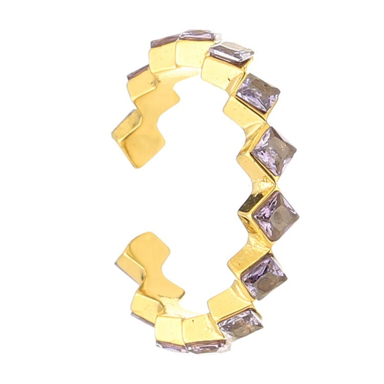 Ring Gemstone goud paars one-size staand