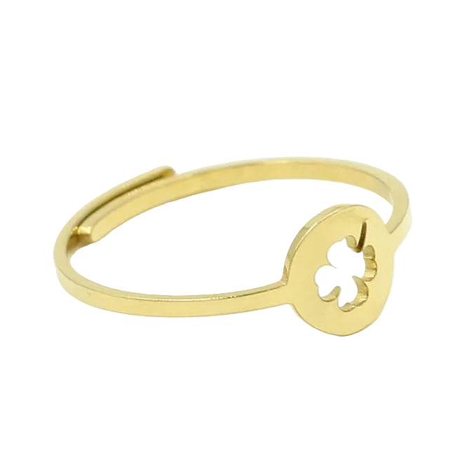 Ring Klavertje 4 goud one-size