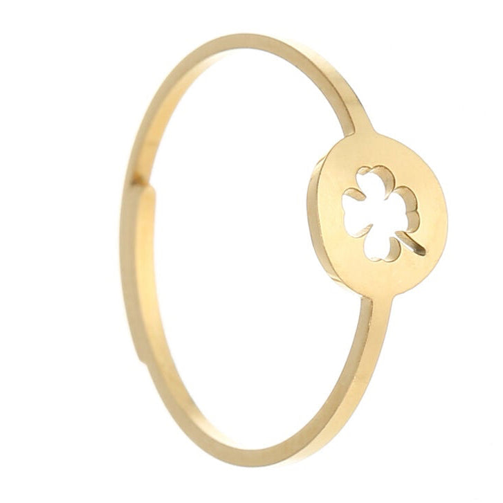 Ring Klavertje 4 goud one-size staand