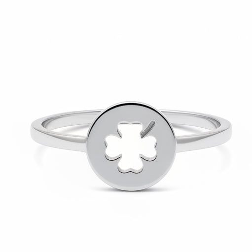 Ring Klavertje 4 zilver one-size
