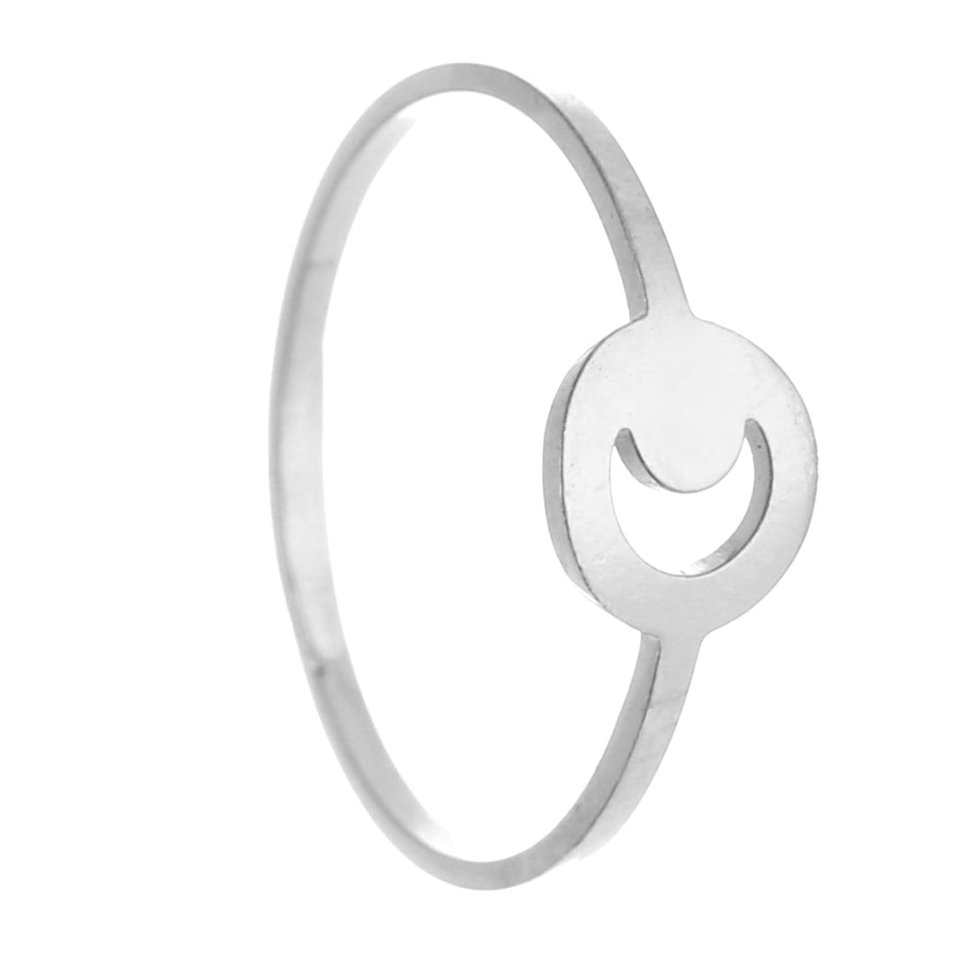 Ring Maan zilver one-size staand